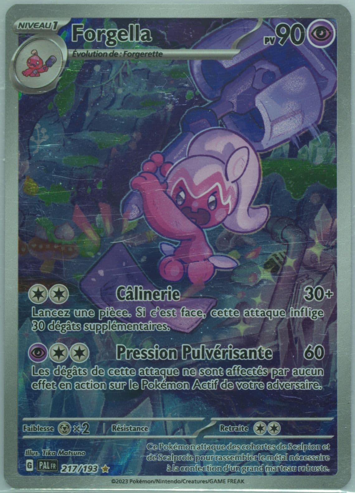 Tinkatuff Illustration Rare (217) 2023 Pokemon French Pal FR-Paldea Evolved