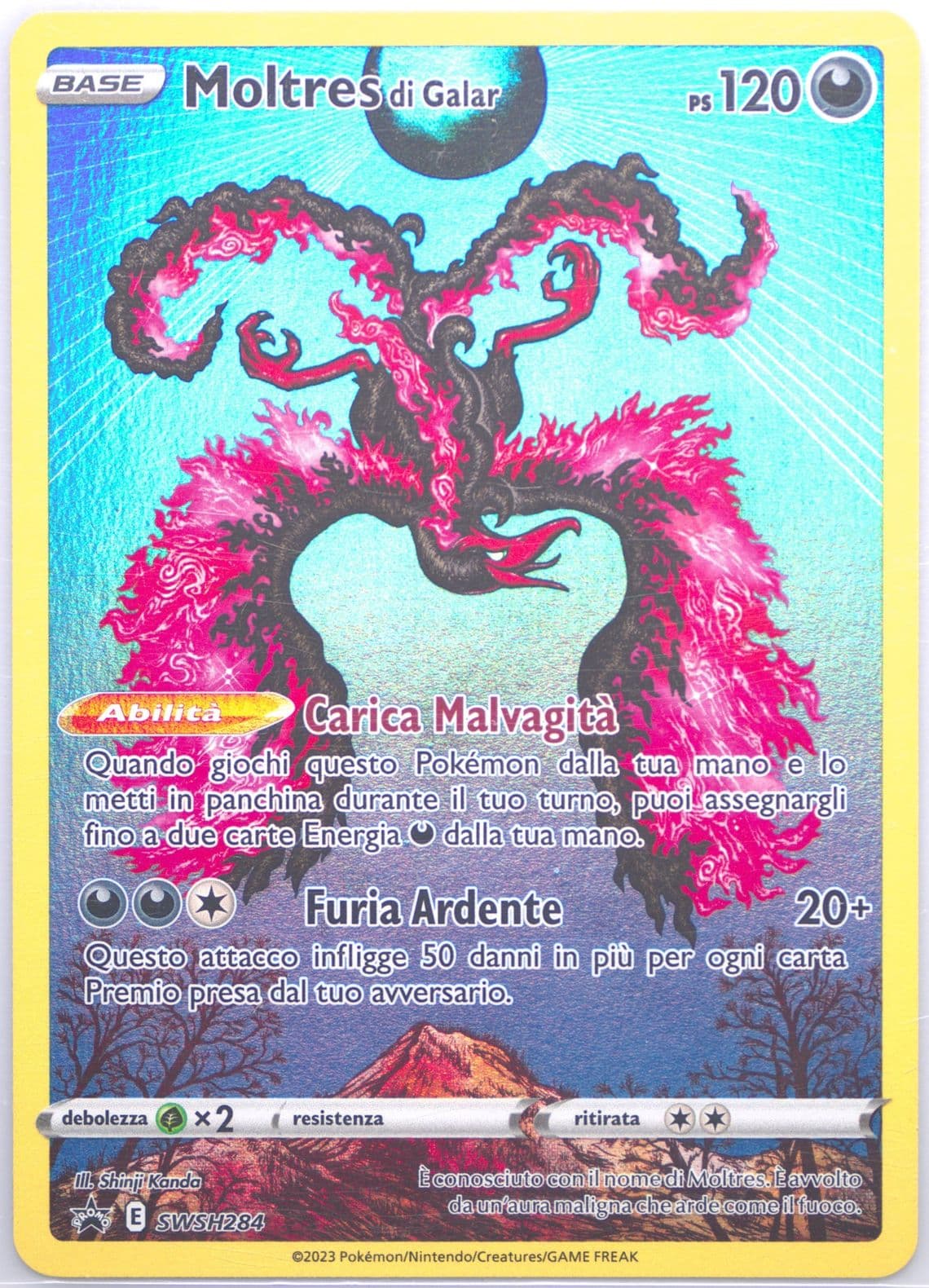 Full Art/Moltres DI Galar Crown Zenith Tin-Italian (284) 2023 Pokemon Swsh Black Star Promo
