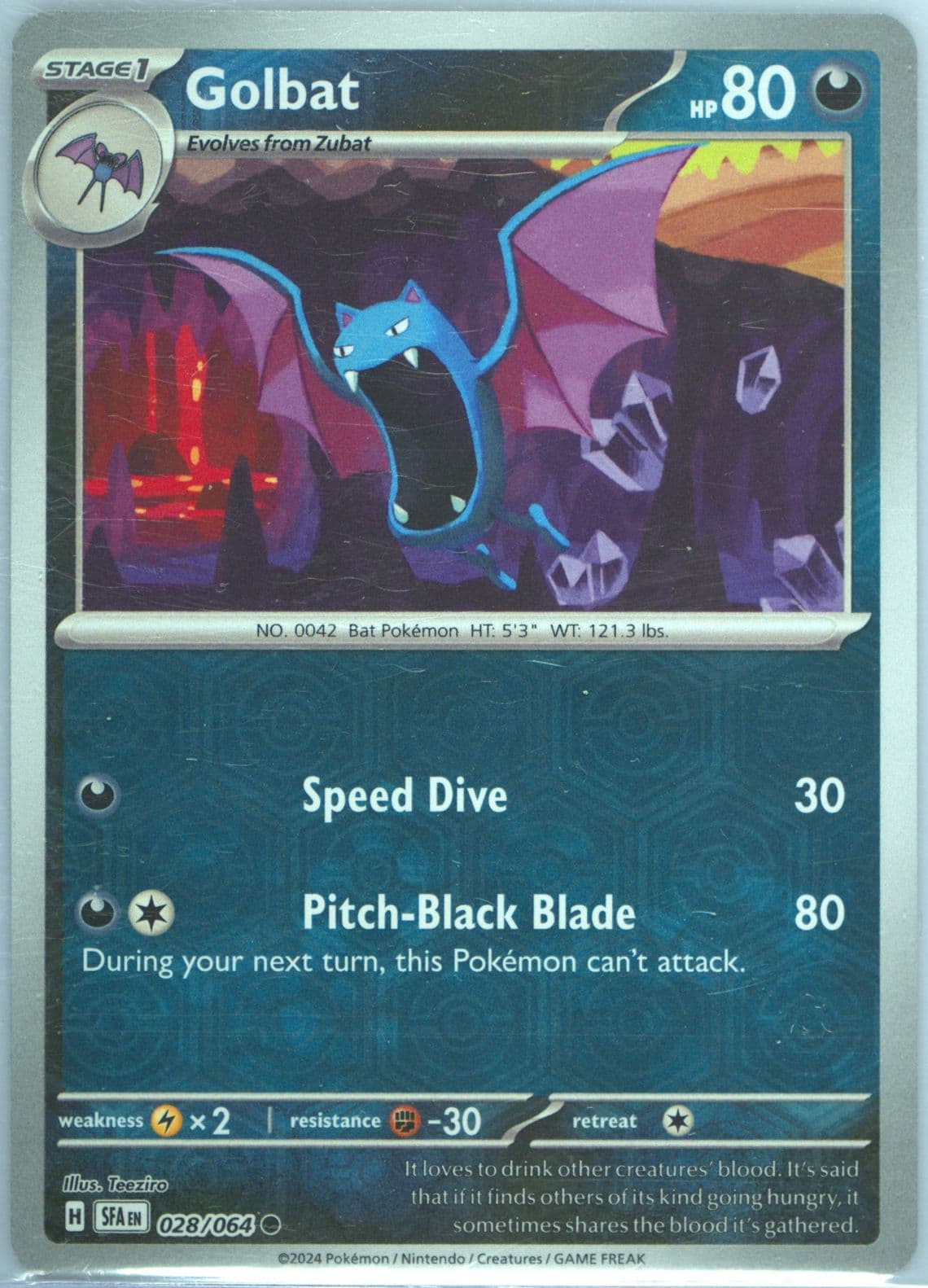 Golbat Reverse Holo (028) 2024 Pokemon Sfa EN-Shrouded Fable