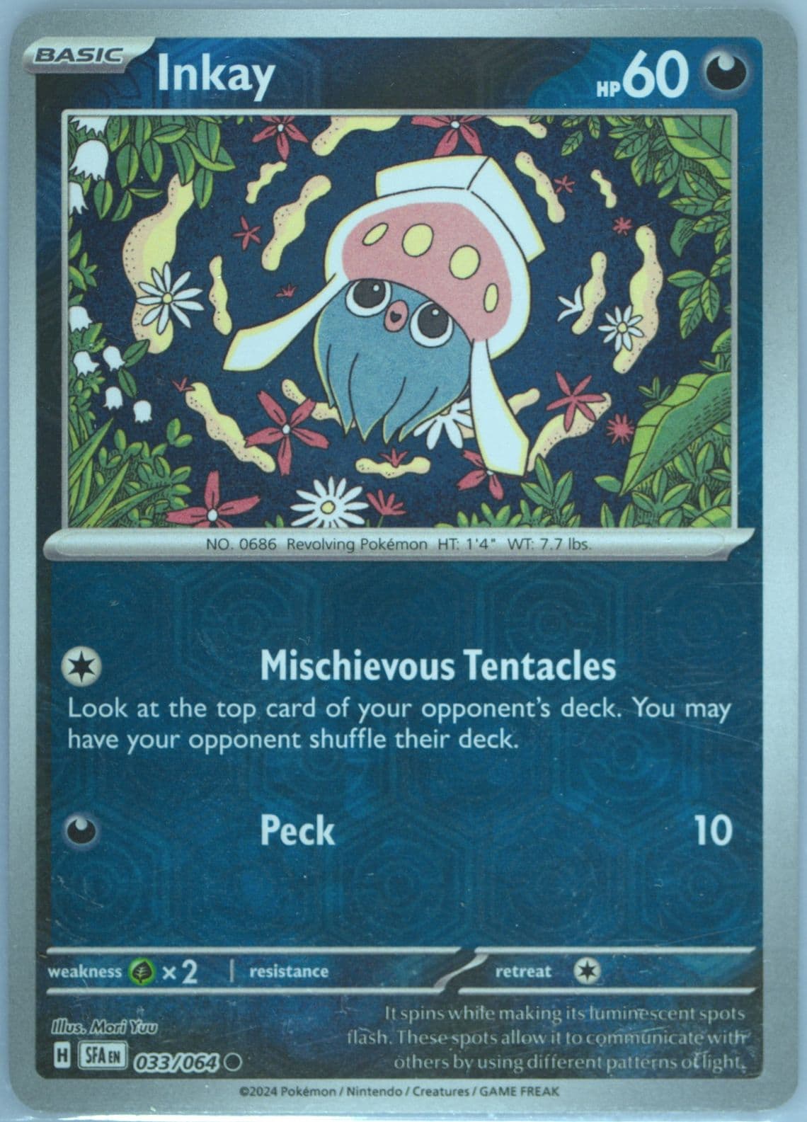 Inkay Reverse Holo (033) 2024 Pokemon Sfa EN-Shrouded Fable