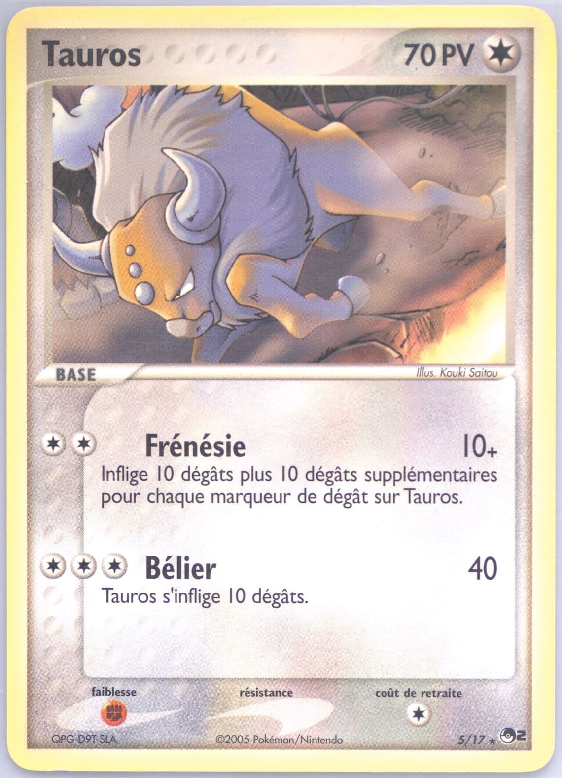 Tauros French (5) 2005 Pokemon Pop Series 2