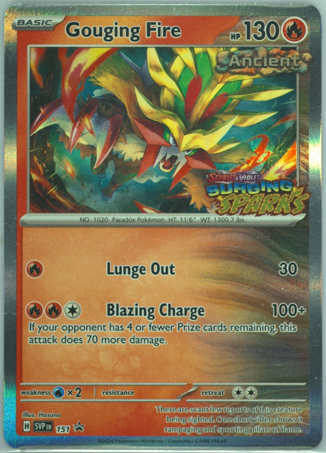 Gouging Fire Surging Sparks Prerelease (151) 2024 Pokemon Svp EN-SV Black Star Promo