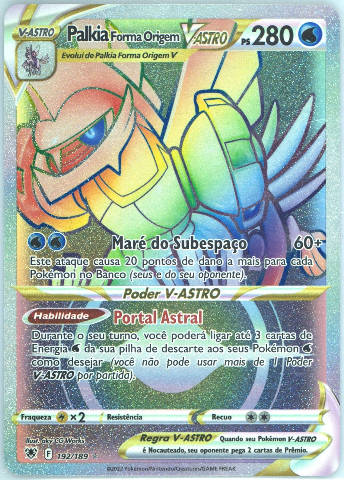 Full Art/Palkia Forma Origem V-Astro Portuguese-Secret (192) 2022 Pokemon Sword & Shield Astral Radiance