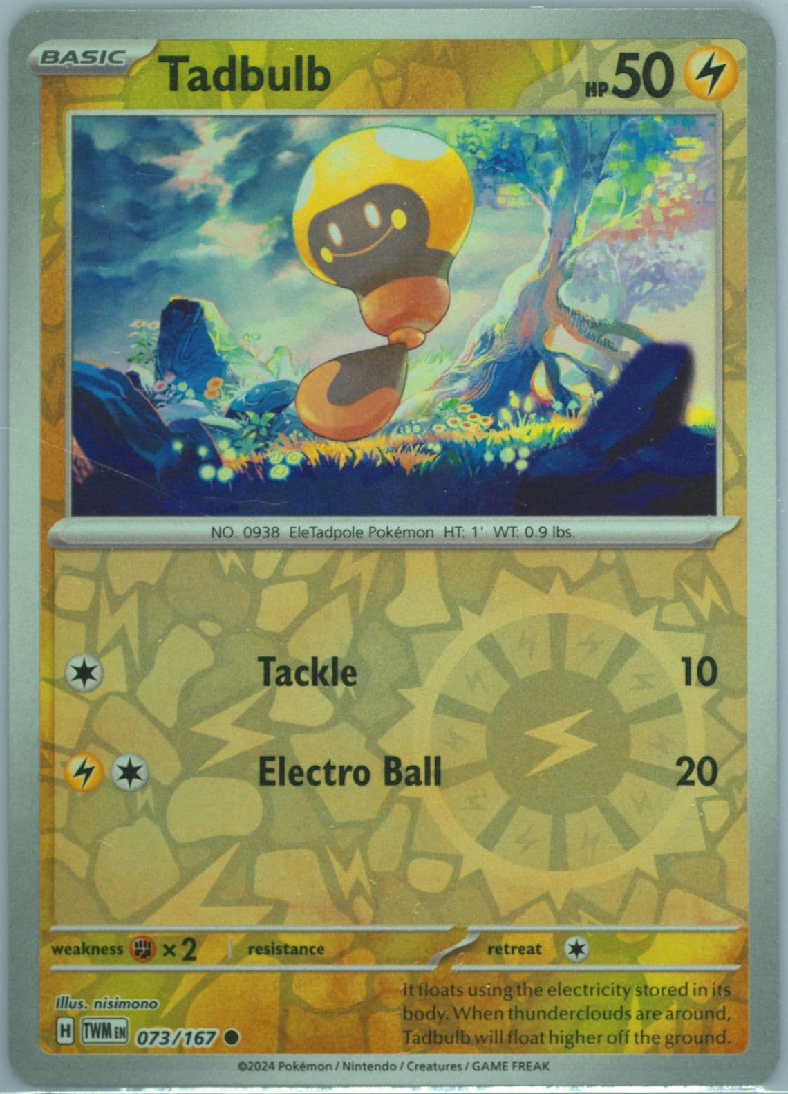Tadbulb Reverse Holo (073) 2024 Pokemon Twm EN-Twilight Masquerade