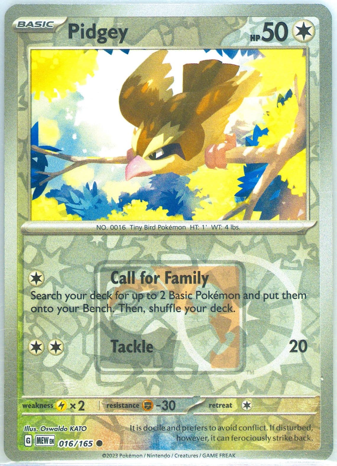 Pidgey Friendly Tournaments (016) 2024 Pokemon Mew EN-151