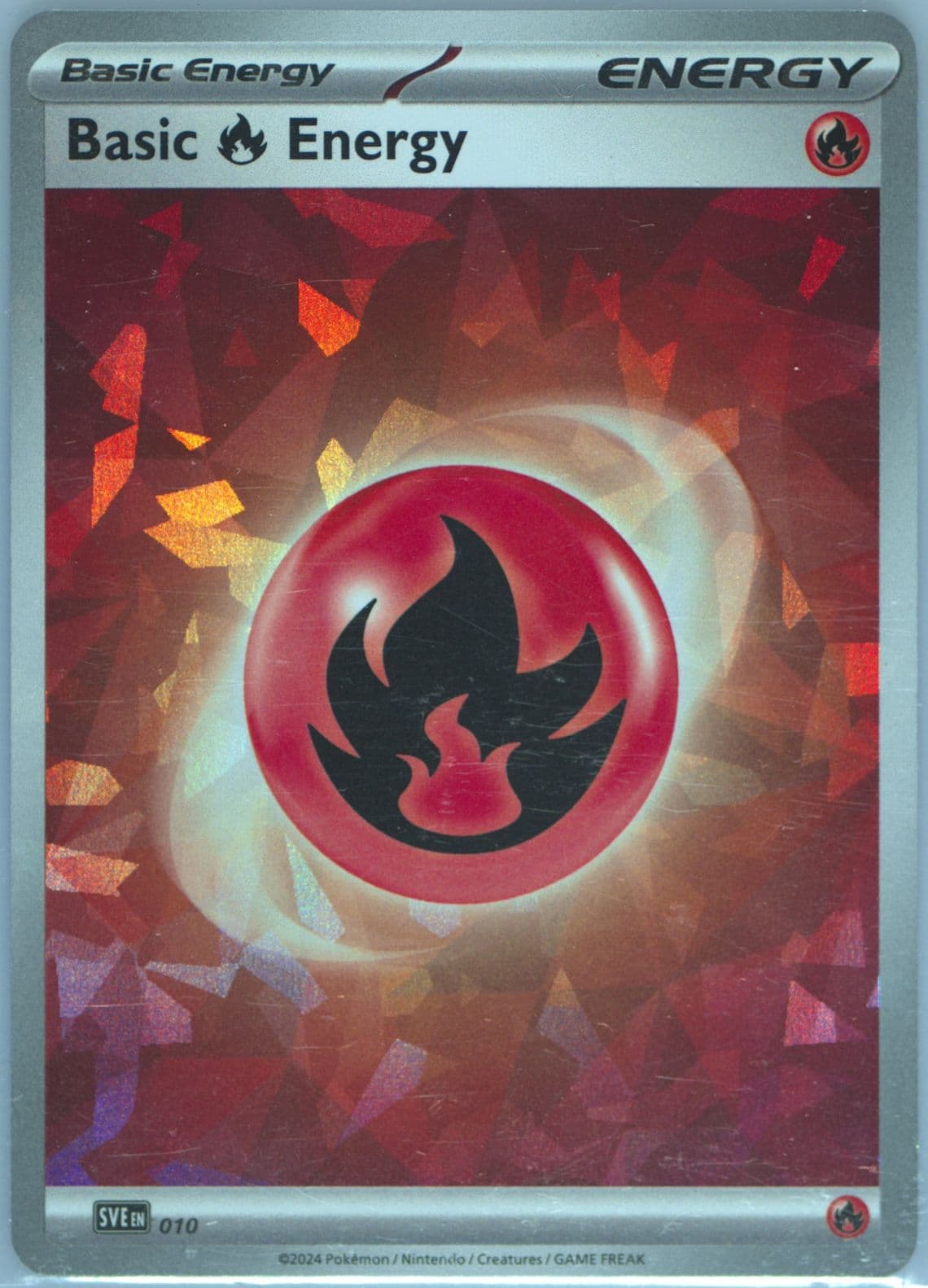 Basic Fire Energy Cracked Ice Holo (010) 2024 Pokemon Sve EN-Basic Energies