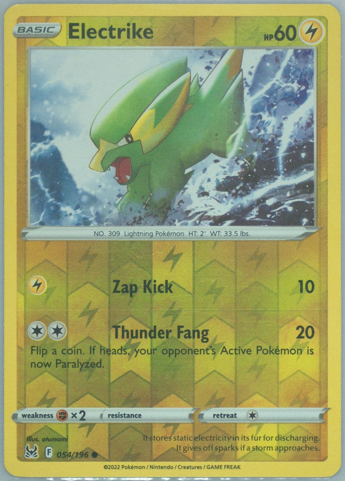 Electrike-Reverse Foil (054) 2022 Pokemon Sword & Shield Lost Origin