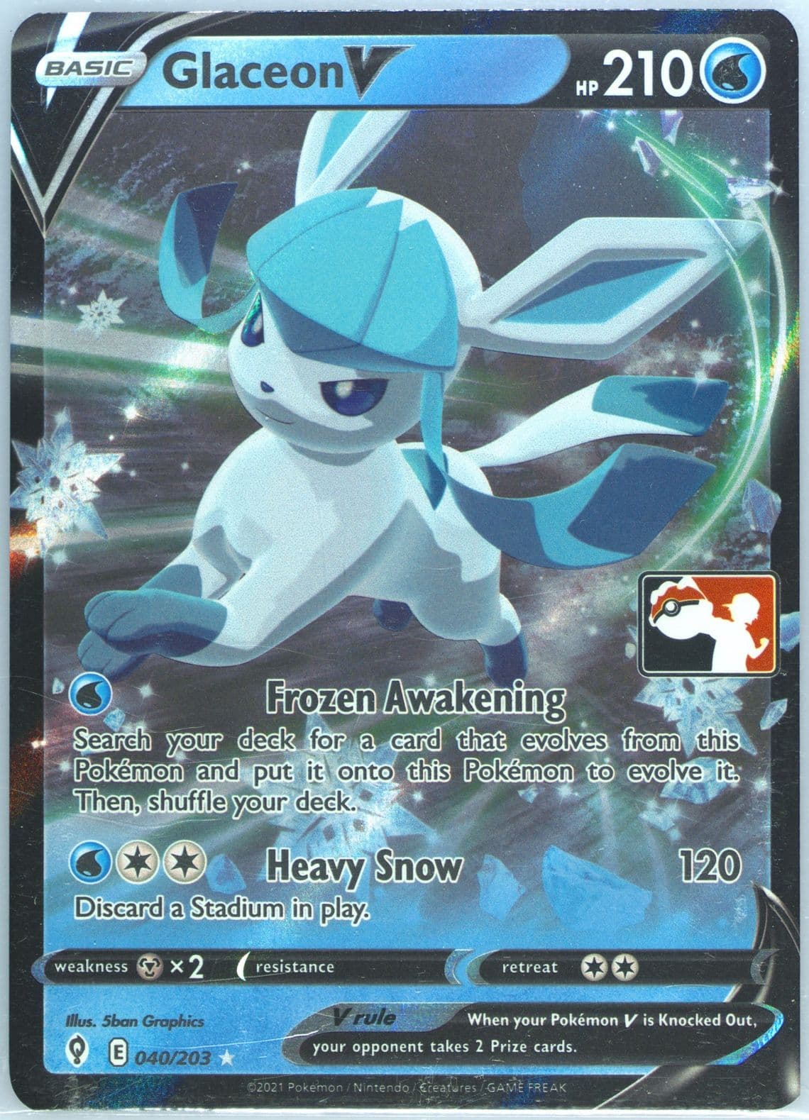 Glaceon V (040) 2022-2023 Pokemon Play! Pokemon Prize Pack