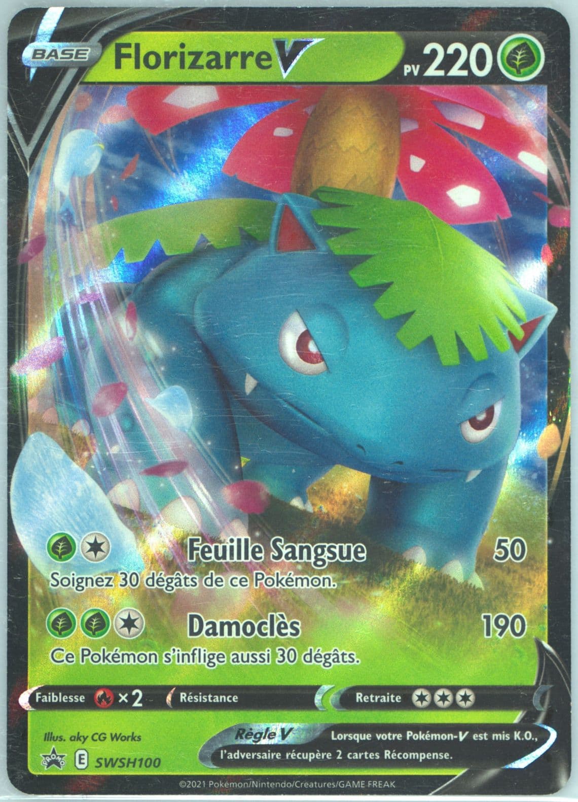 Florizarre V Venusaur V Battle Deck-French (100) 2021 Pokemon Swsh Black Star Promo