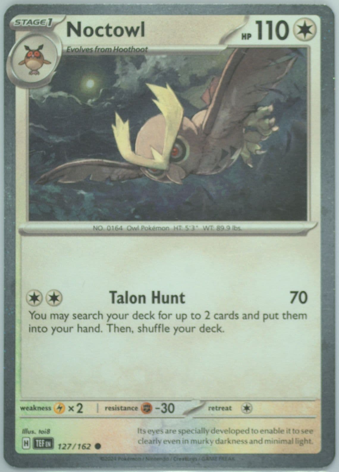 Noctowl Bloodmoon Ursaluna EX Box (127) 2024 Pokemon Tef EN-Temporal Forces