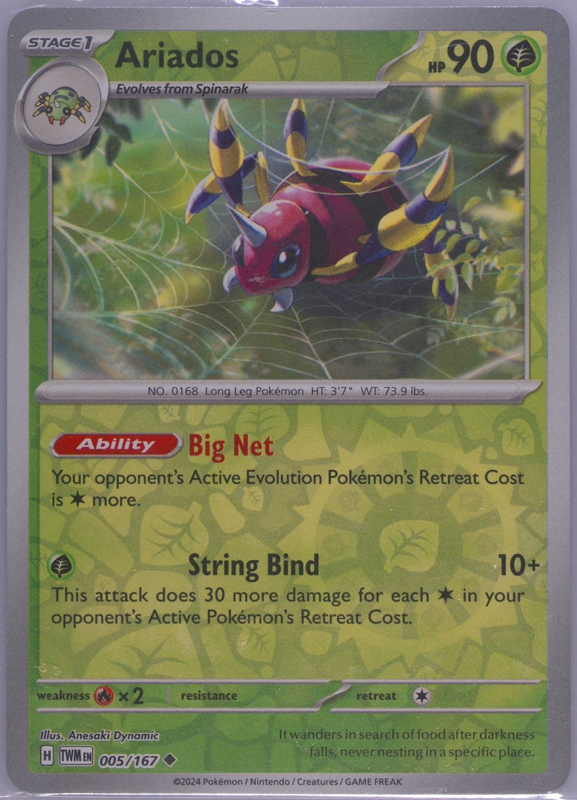 Ariados Reverse Holo (005) 2024 Pokemon Twm EN-Twilight Masquerade