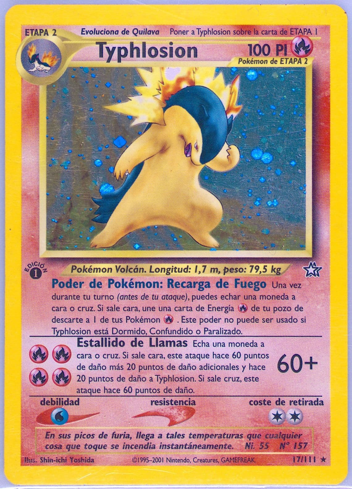 Typhlosion-Holo 1st Edition (17) 2001 Pokemon Spanish Neo Genesis