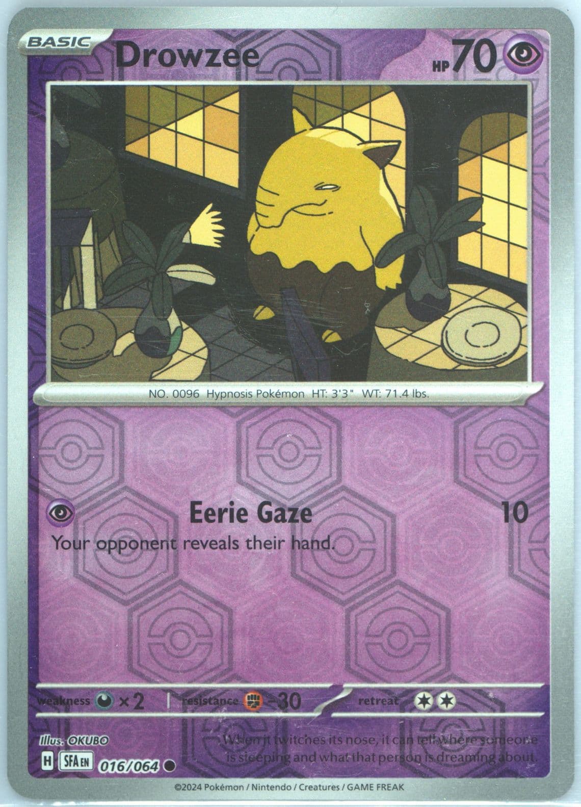 Drowzee Reverse Holo (016) 2024 Pokemon Sfa EN-Shrouded Fable