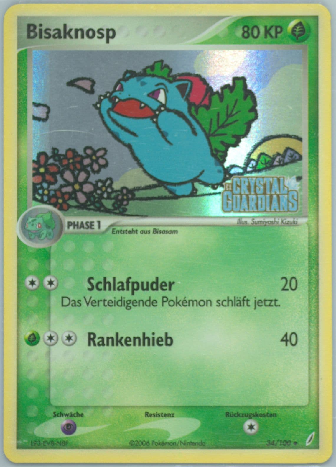 Bisaknosp-Reverse Foil German (34) 2006 Pokemon EX Crystal Guardians