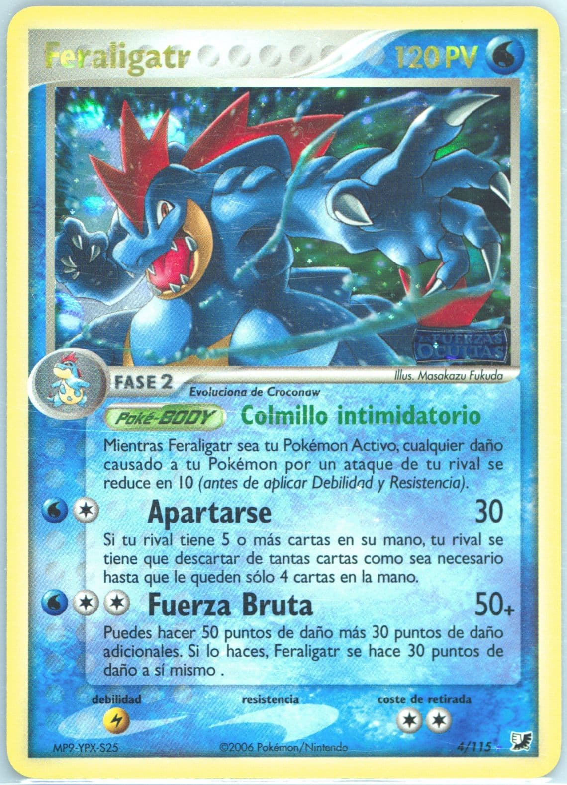 Feraligatr-Reverse Foil Spanish (4) 2005 Pokemon EX Unseen Forces