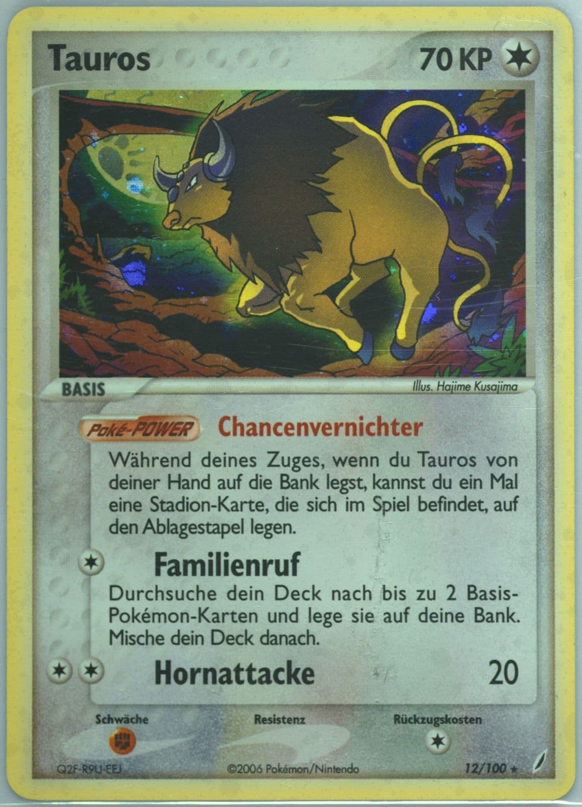 Tauros-Holo German (12) 2006 Pokemon EX Crystal Guardians