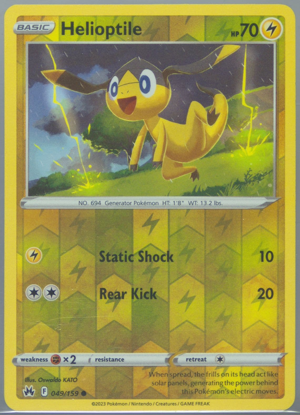 Helioptile-Reverse Foil (049) 2023 Pokemon Sword and Shield Crown Zenith