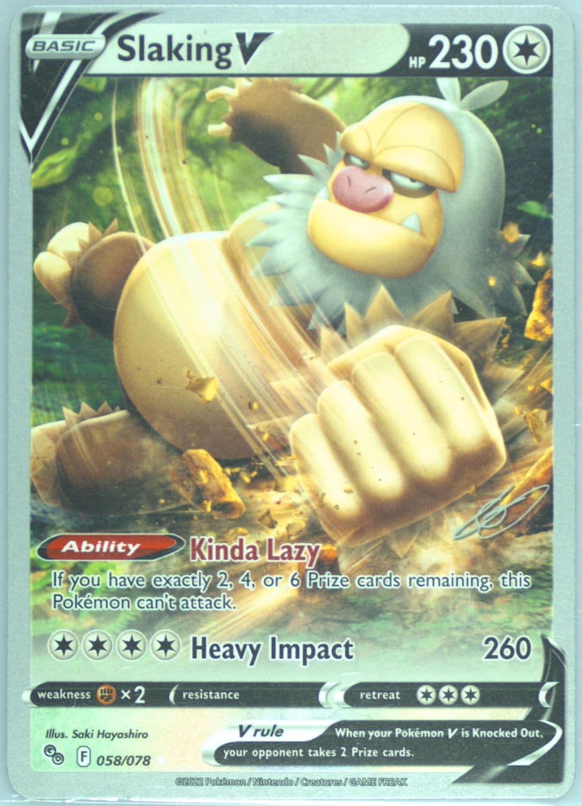 Slaking V (58) 2024 Pokemon 2023 World Championship Deck: Colorless Lugia