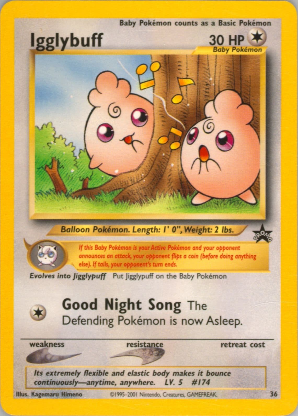 Igglybuff Pokemon League (36) 2001 Pokemon Promo Black Star