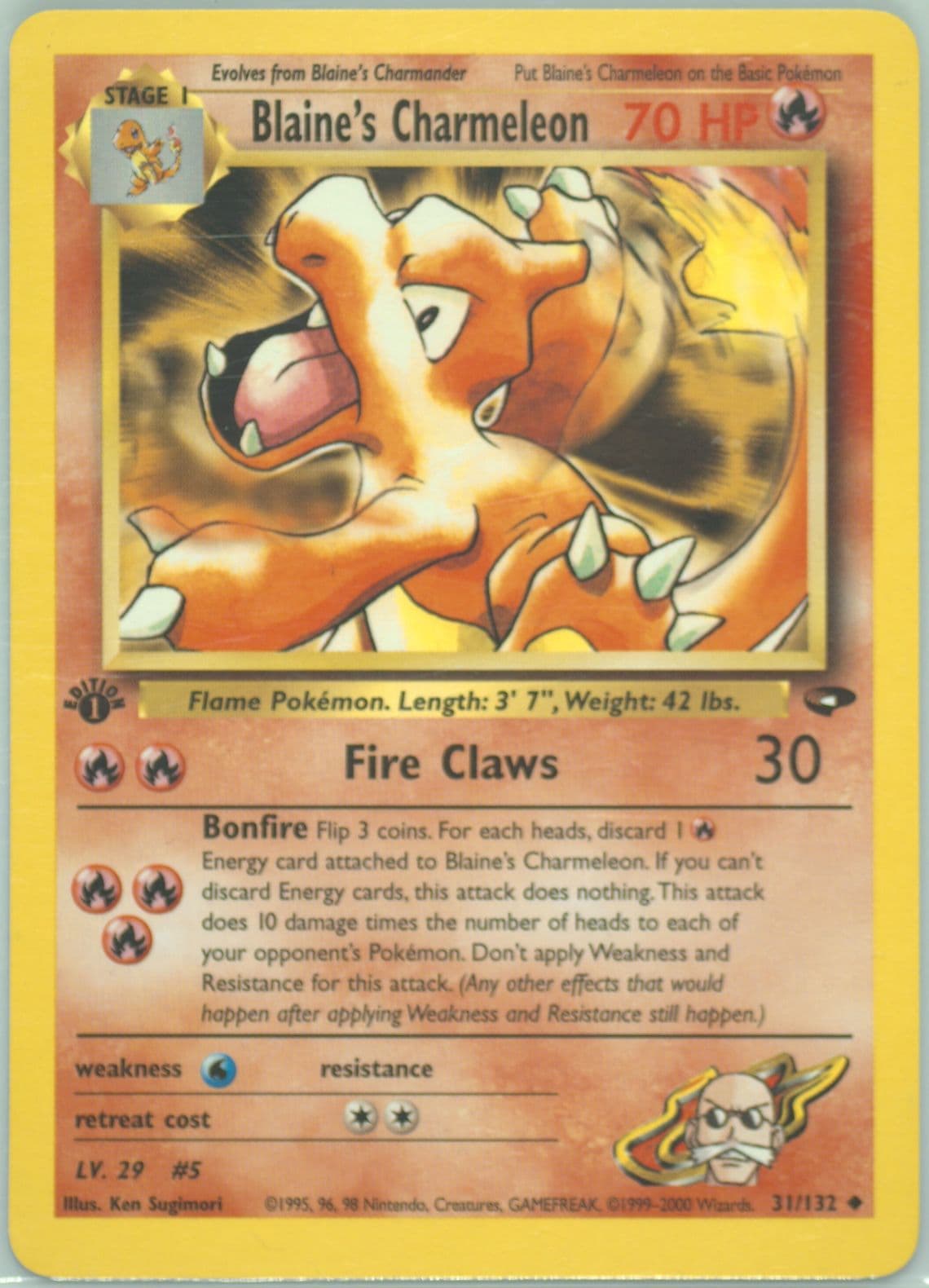 Blaine's Charmeleon 1st Edition (31) 2000 Pokemon Gym Challenge