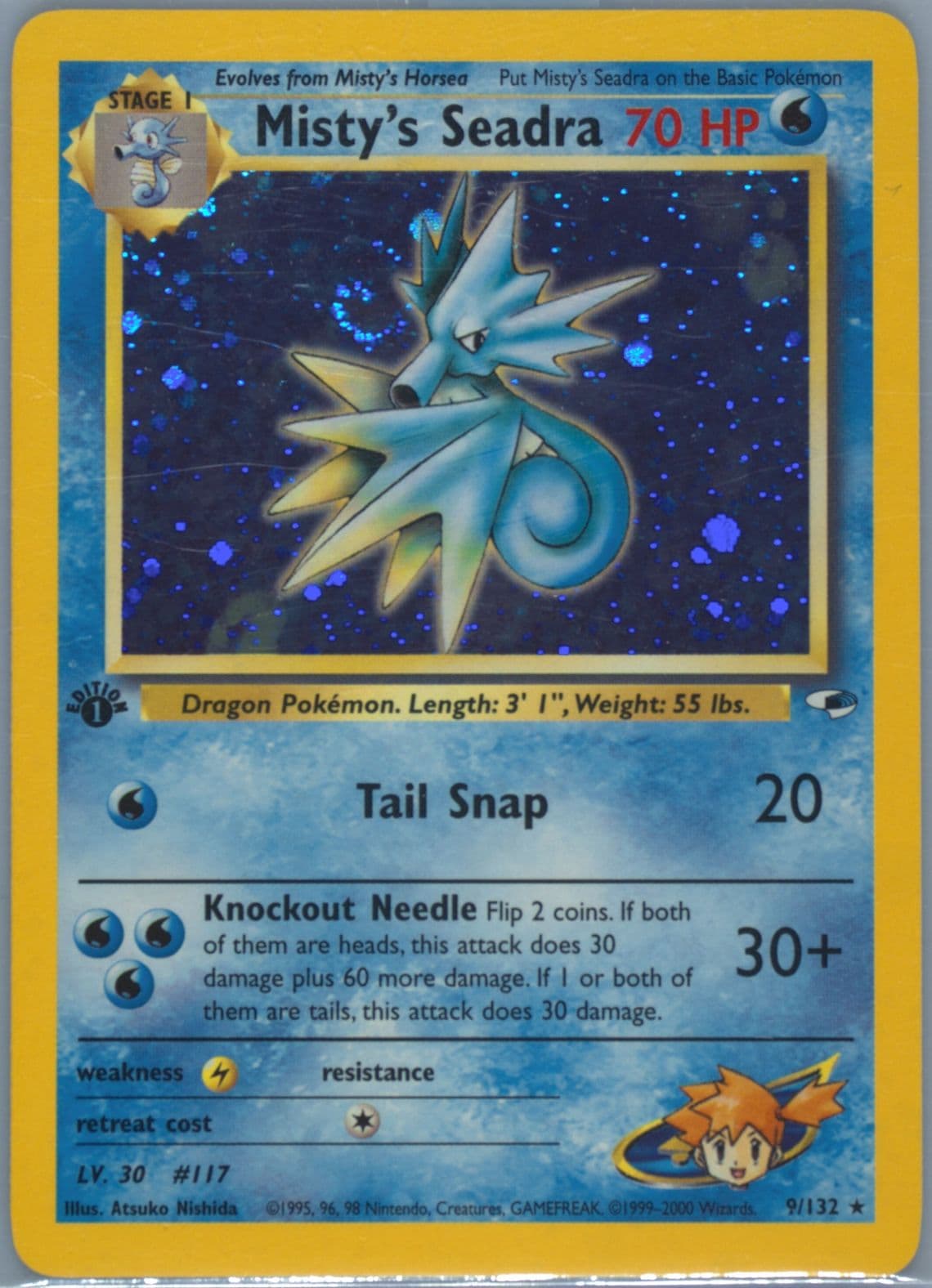Misty's Seadra Holo-1st Edition (9) 2000 Pokemon Gym Heroes