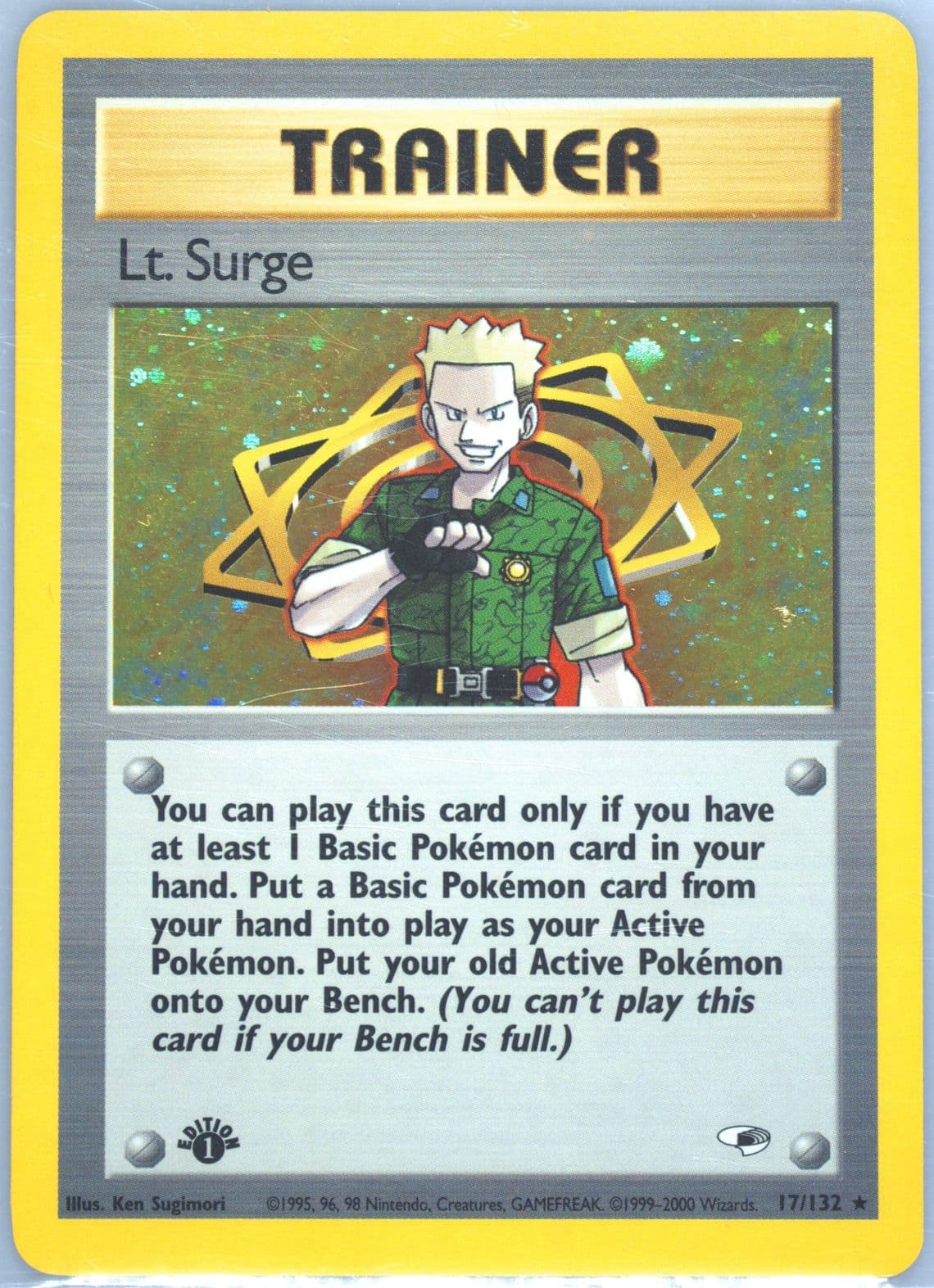 LT. Surge-Holo 1st Edition (17) 2000 Pokemon Gym Heroes