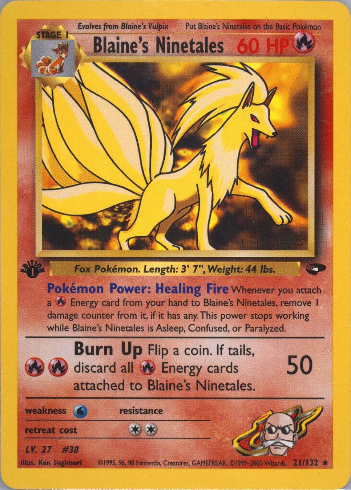 Blaine's Ninetales 1st Edition (21) 2000 Pokemon Gym Challenge