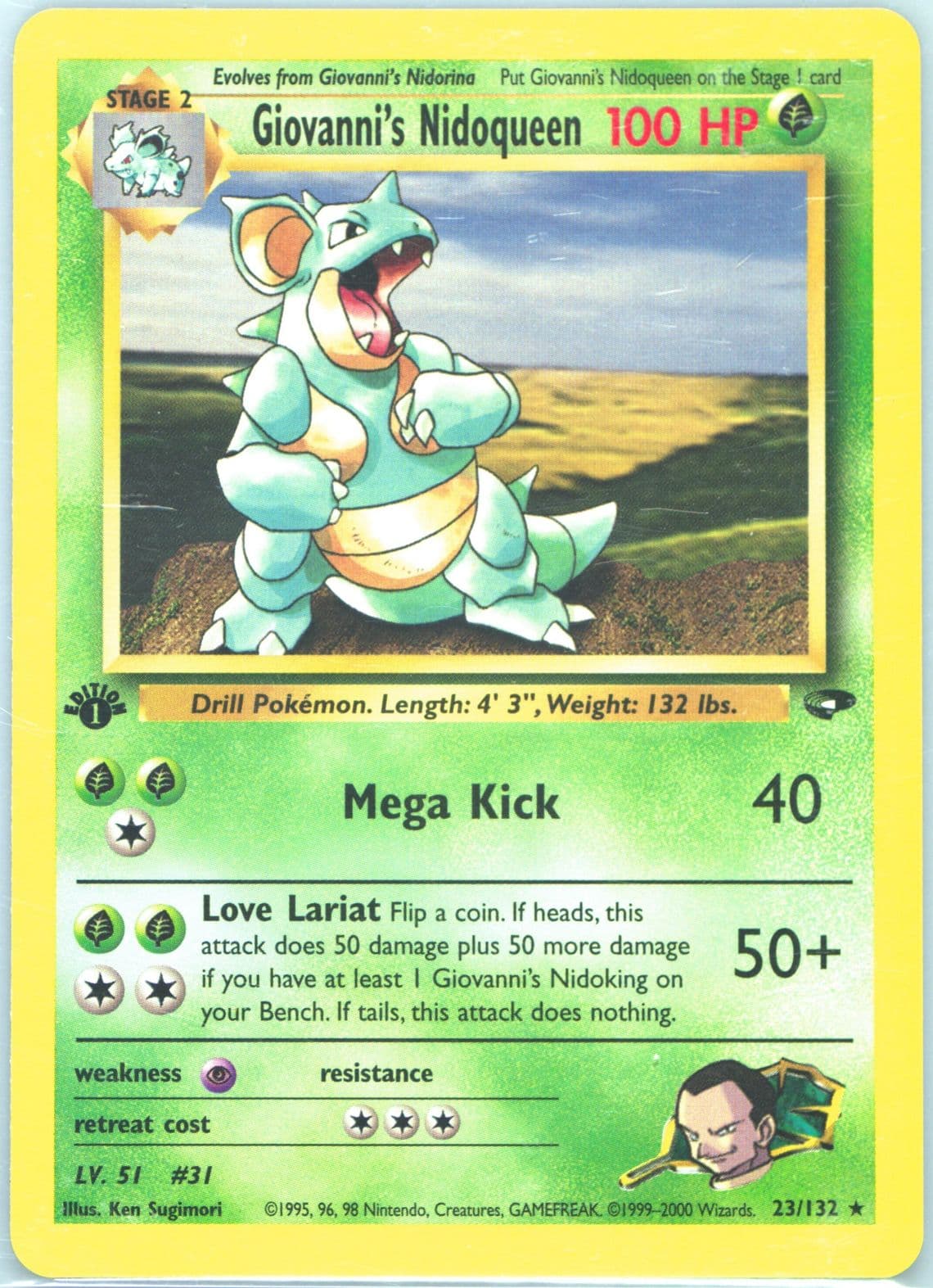 Giovanni's Nidoqueen 1st Edition (23) 2000 Pokemon Gym Challenge