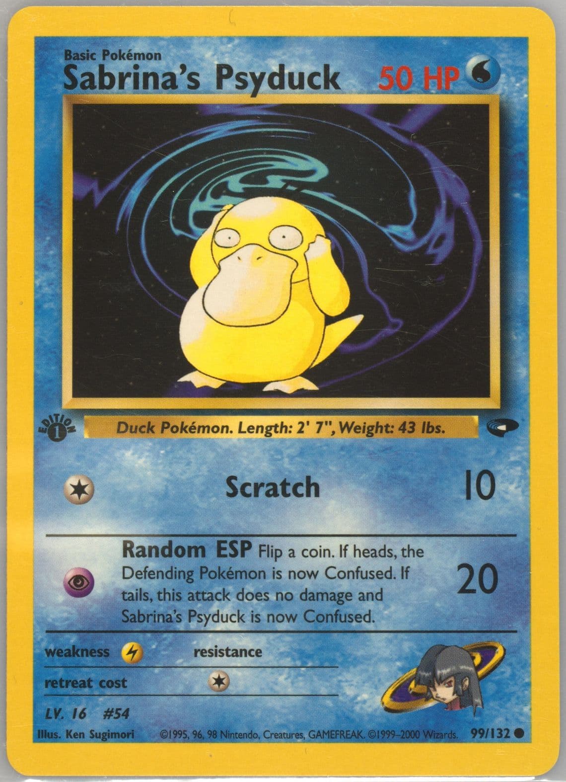 Sabrina's Psyduck 1st Edition (99) 2000 Pokemon Gym Challenge