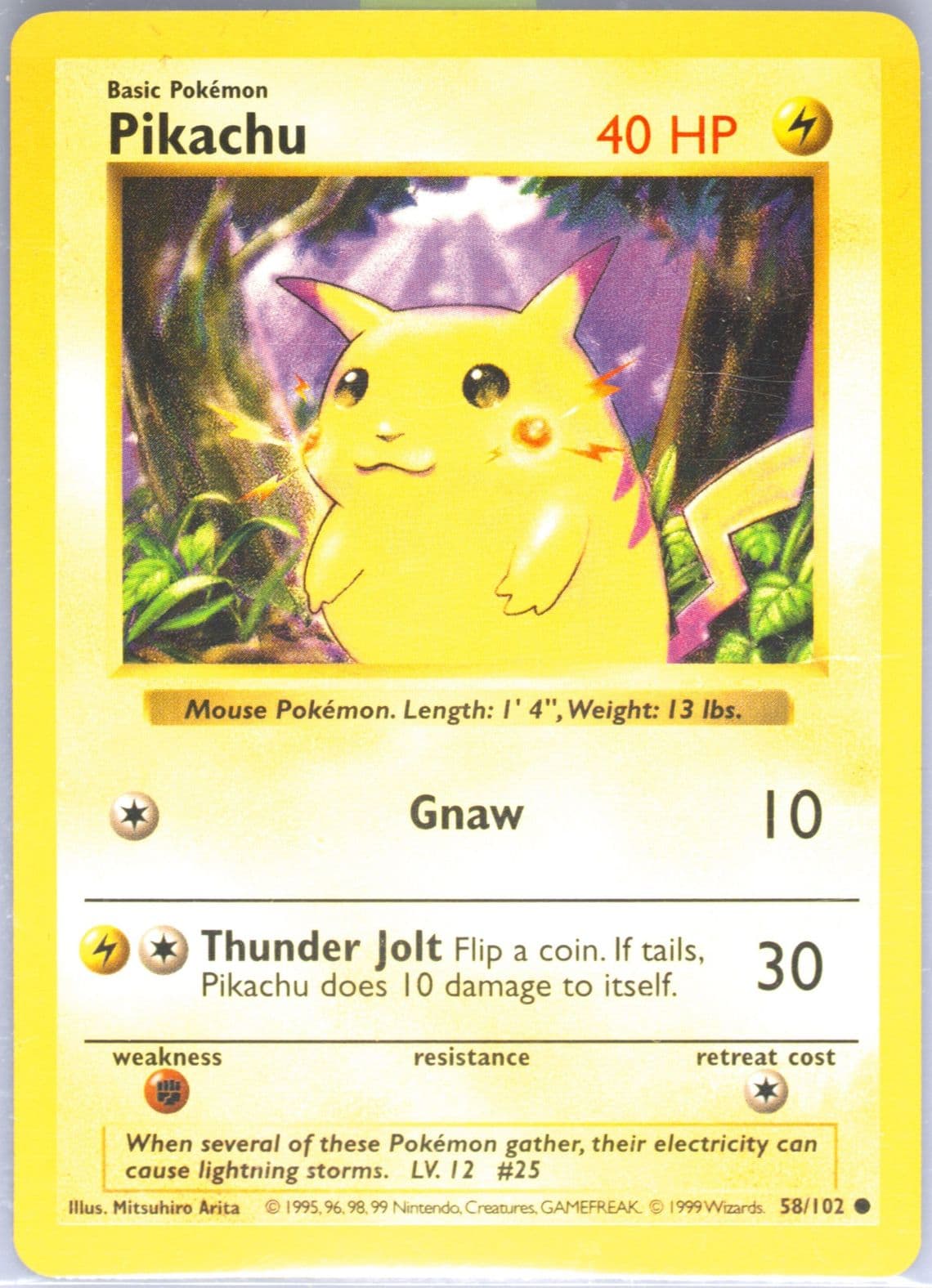 Pikachu Red Cheeks-Shadowless (58) 1999 Pokemon Game