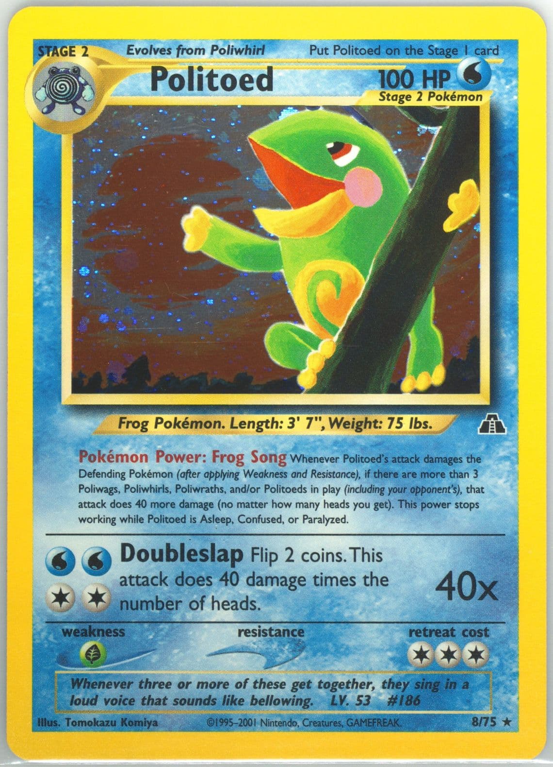 Politoed-Holo (8) 2001 Pokemon Neo Discovery