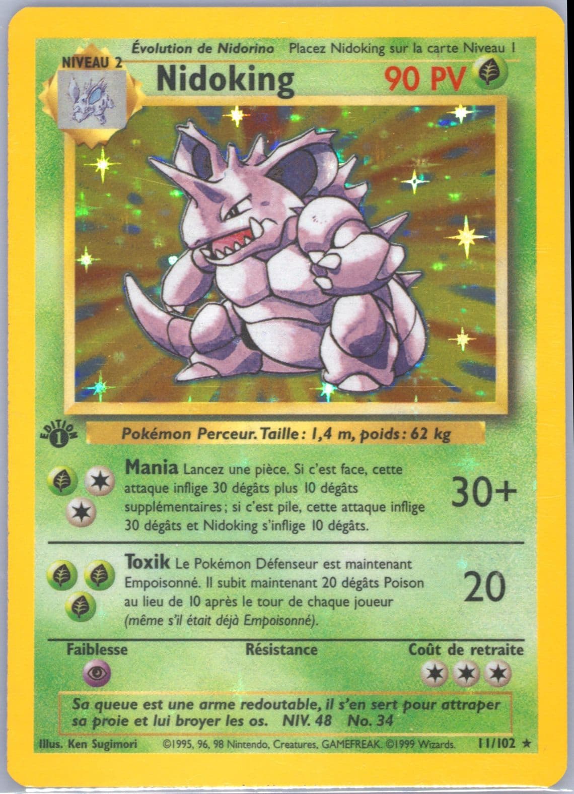 Nidoking-Holo 1st Edition (11) 1999 Pokemon French