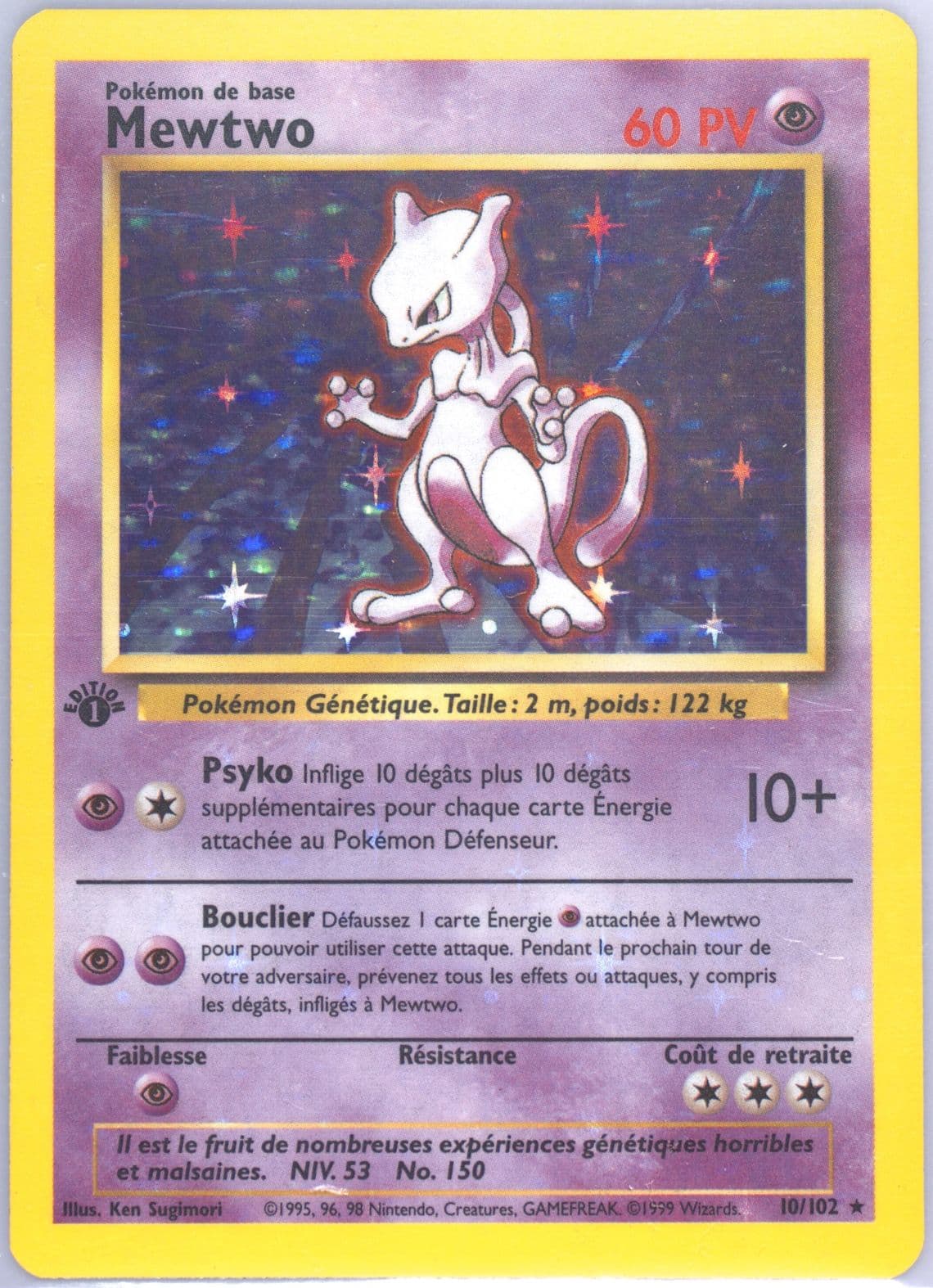 Mewtwo-Holo 1st Edition (10) 1999 Pokemon French