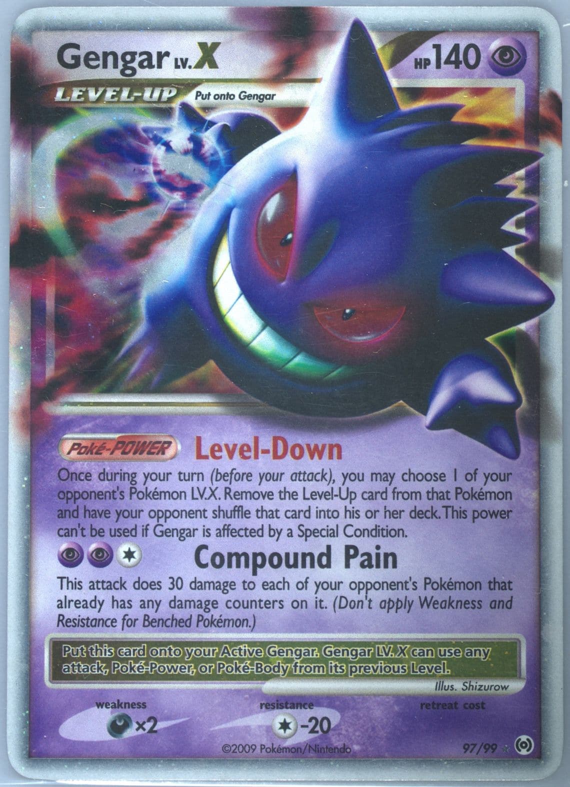 Gengar LV.X-Holo (97) 2009 Pokemon Platinum Arceus