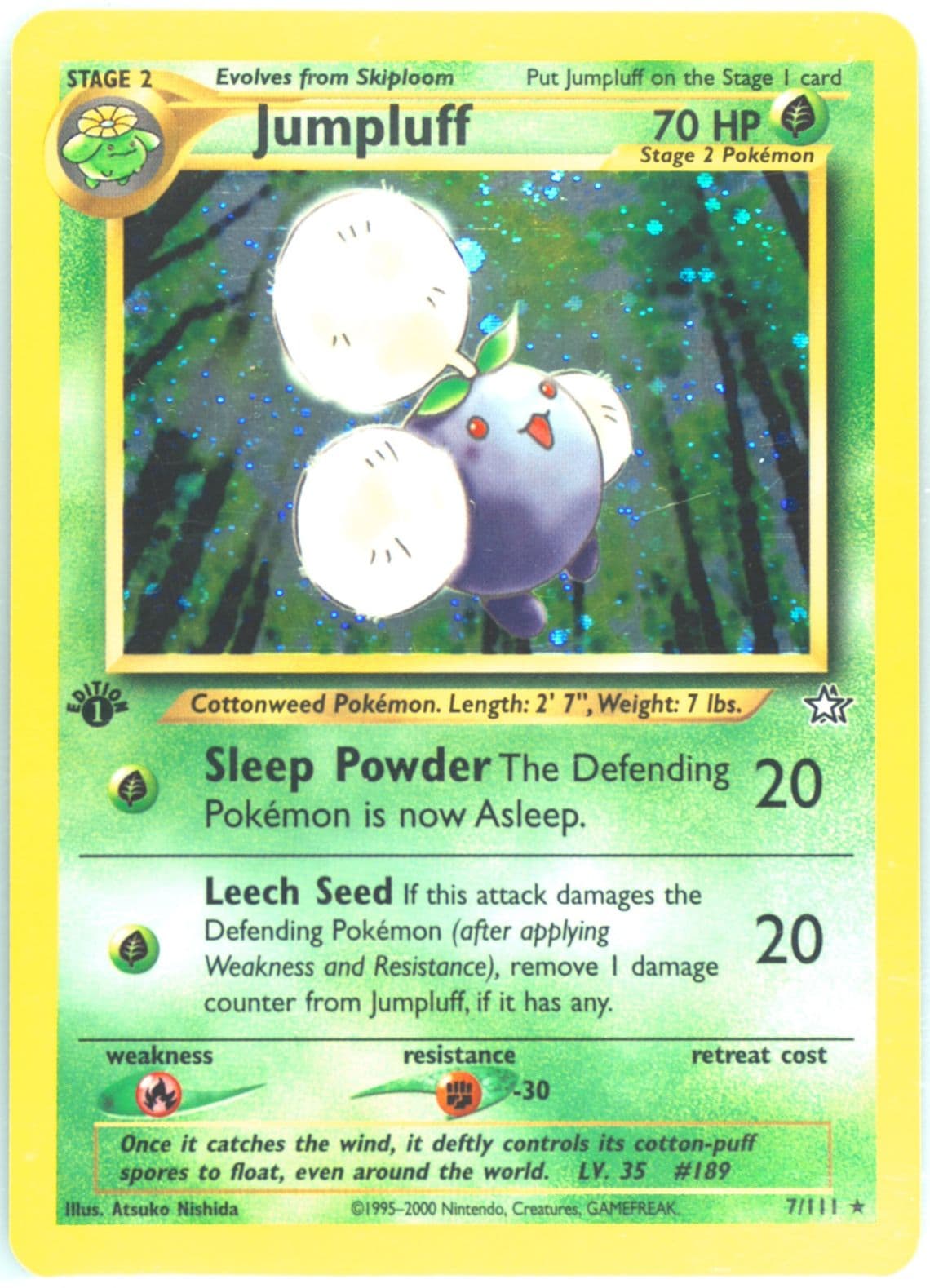 Jumpluff-Holo (7) 2000 Pokemon Neo Genesis 1st Edition