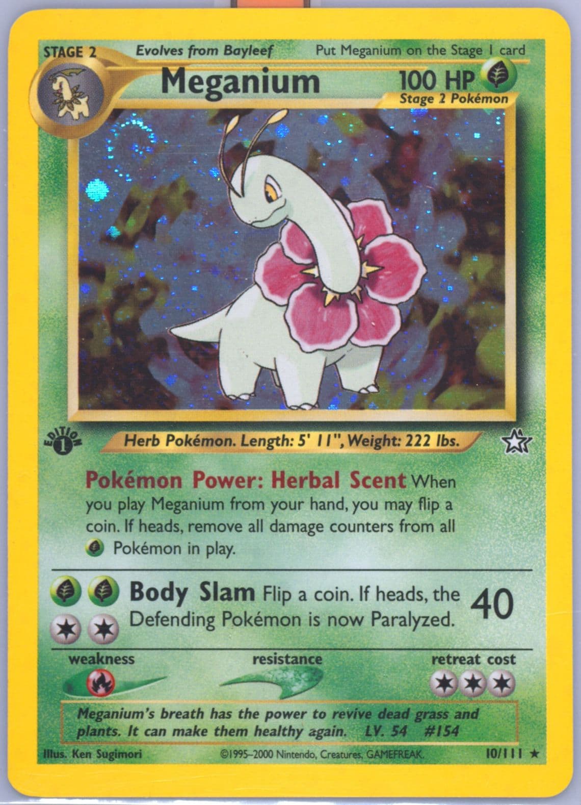 Meganium-Holo (10) 2000 Pokemon Neo Genesis 1st Edition