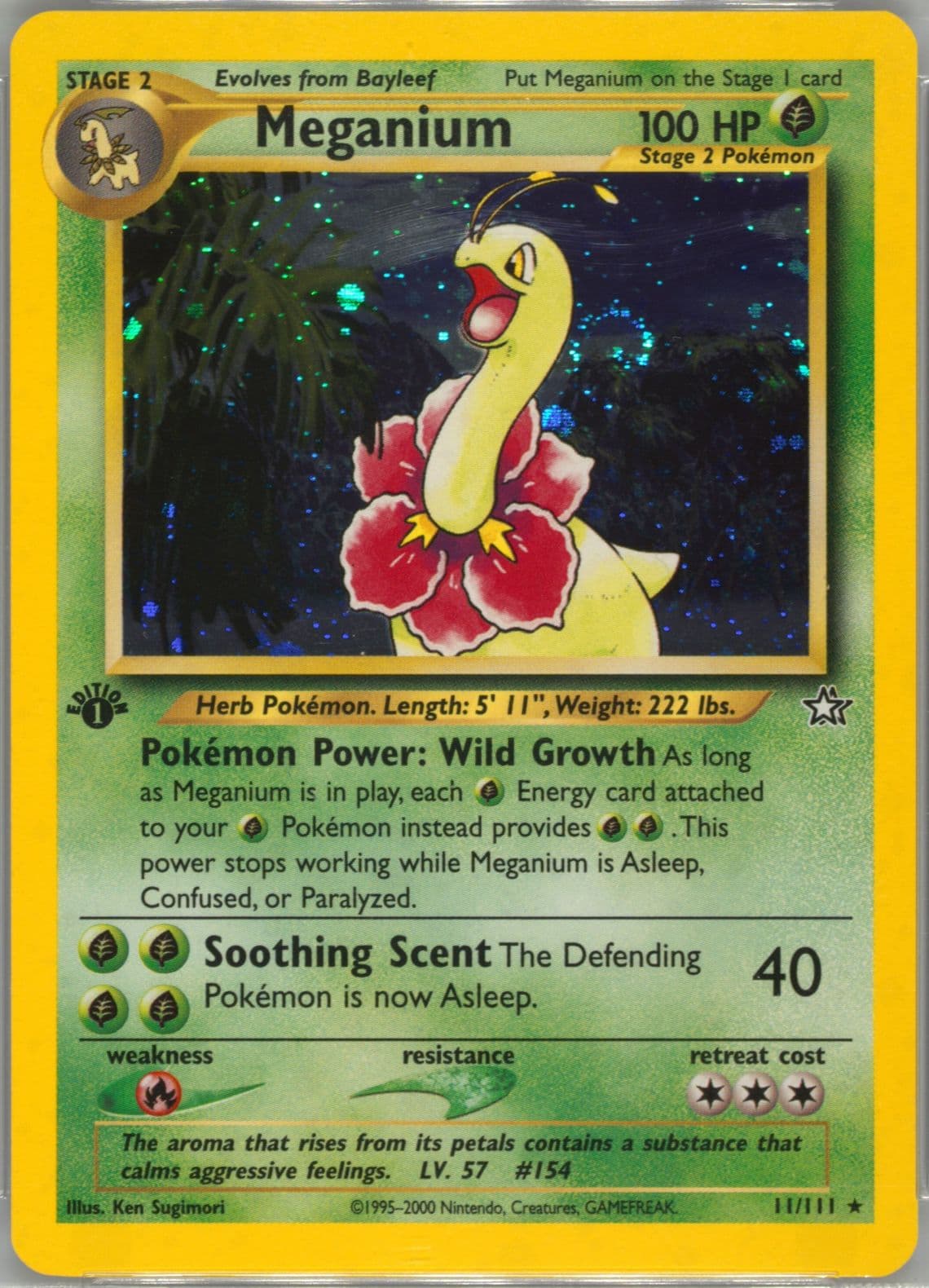 Meganium-Holo (11) 2000 Pokemon Neo Genesis 1st Edition