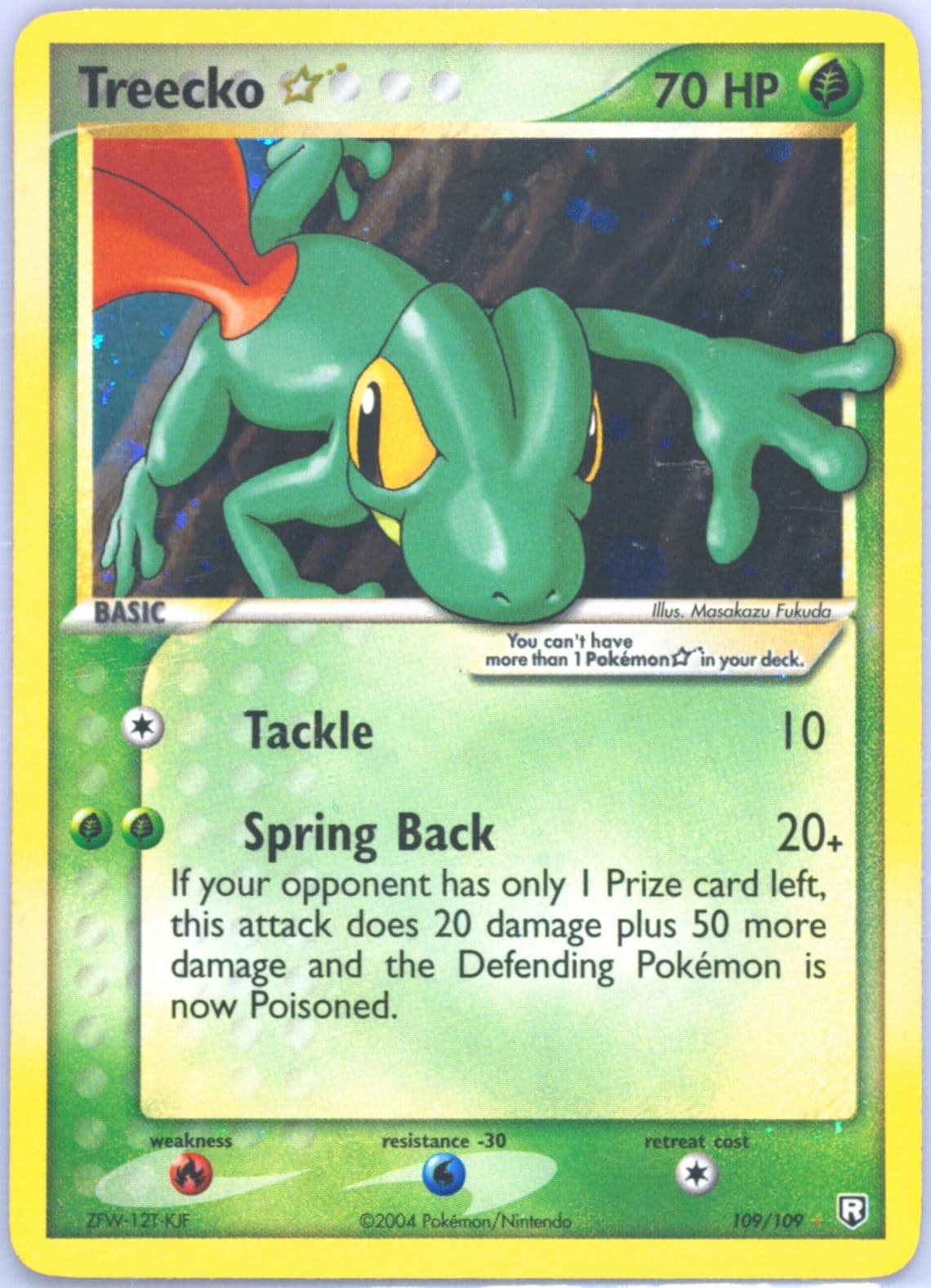Treecko-Holo Gold Star (109) 2004 Pokemon EX Team Rocket Returns