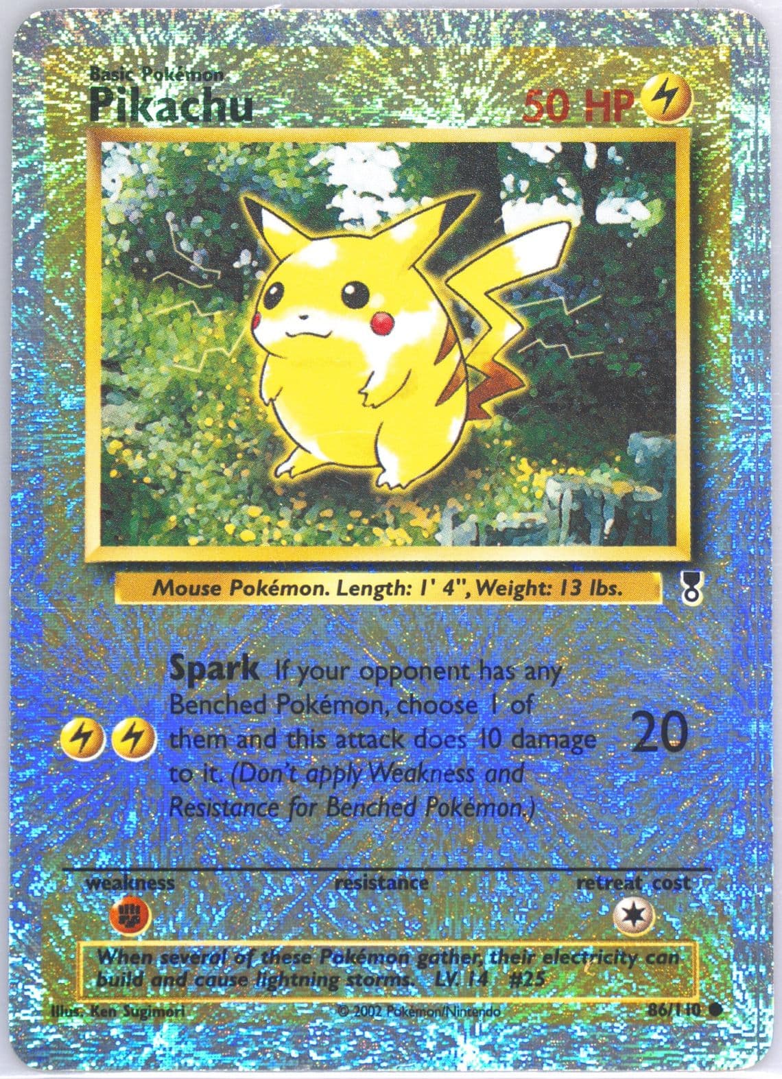 Pikachu-Reverse Foil (86) 2002 Pokemon Legendary Collection