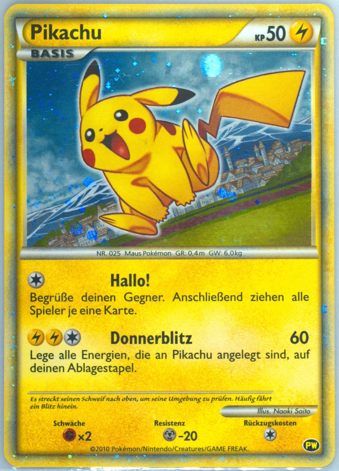 Pikachu-Holo German-Do Not Use 2010 Pokemon World Collection