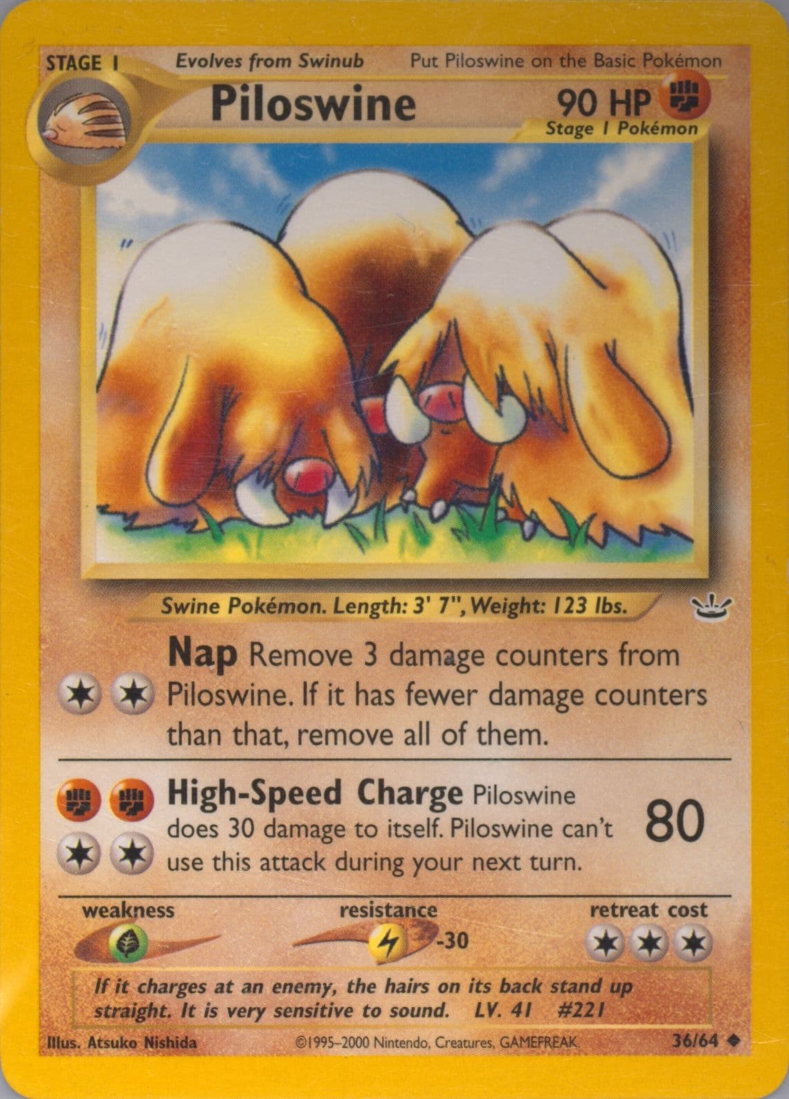 Piloswine (36) 2001 Pokemon Neo Revelation