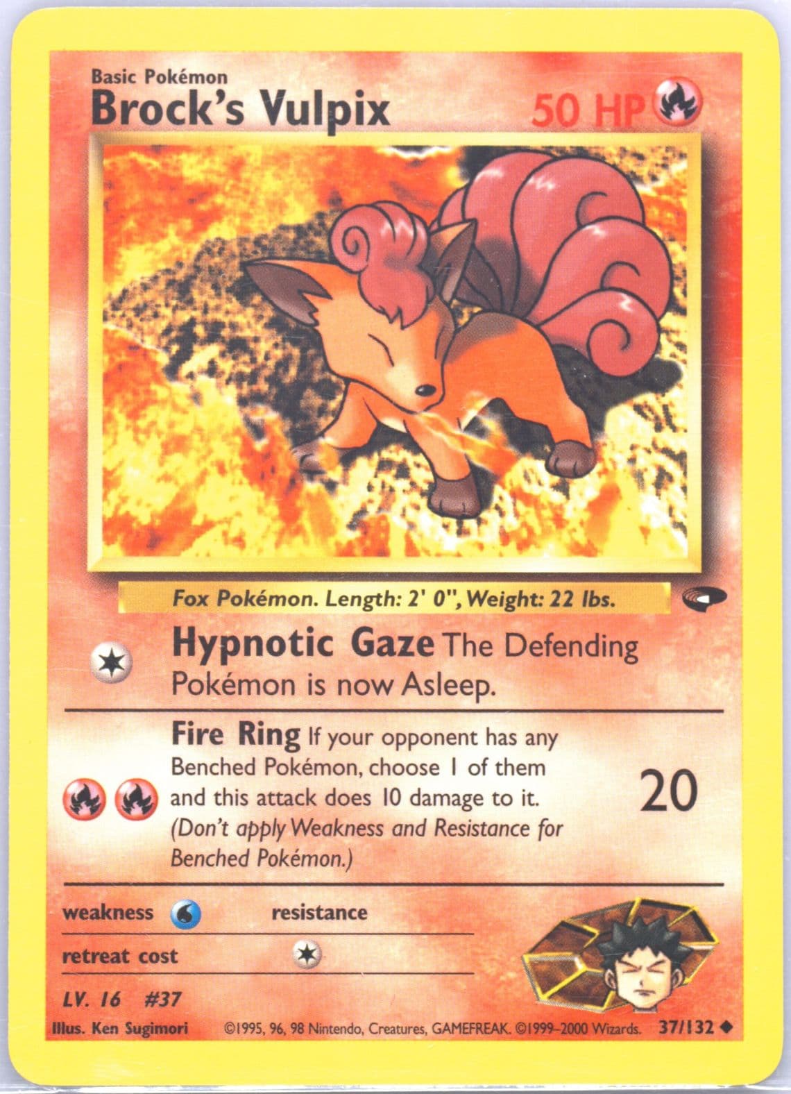 Brock's Vulpix (37) 2000 Pokemon Gym Challenge