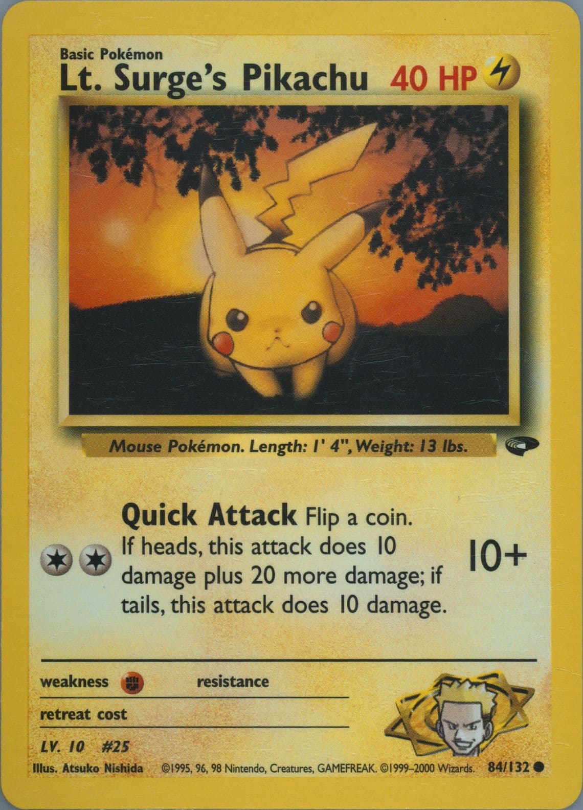 LT. Surge's Pikachu (84) 2000 Pokemon Gym Challenge