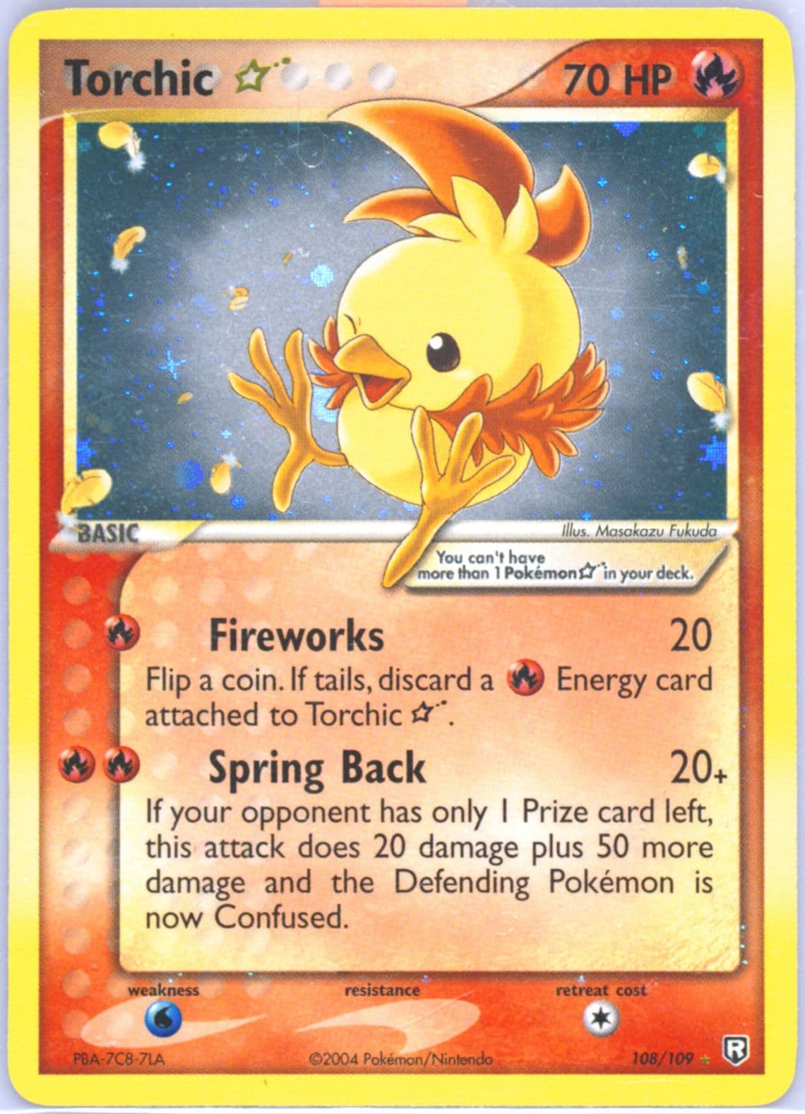 Torchic-Holo Gold Star (108) 2004 Pokemon EX Team Rocket Returns