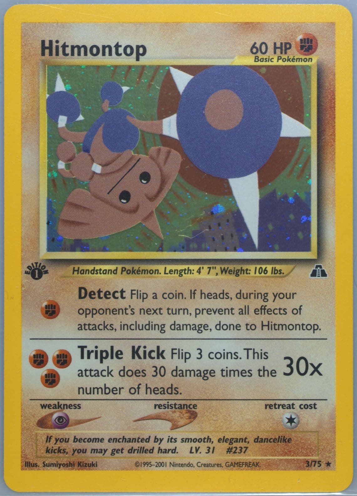 Hitmontop-Holo 1st Edition (3) 2001 Pokemon Neo Discovery