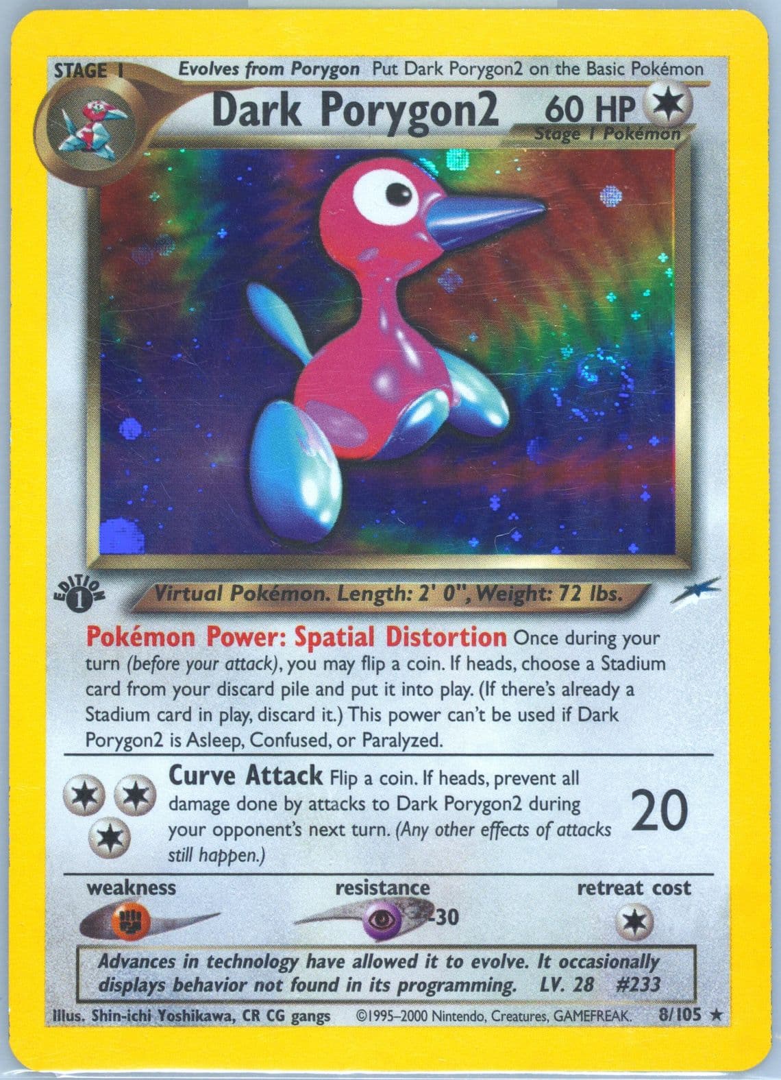 Dark PORYGON2-Holo 1st Edition (8) 2002 Pokemon Neo Destiny
