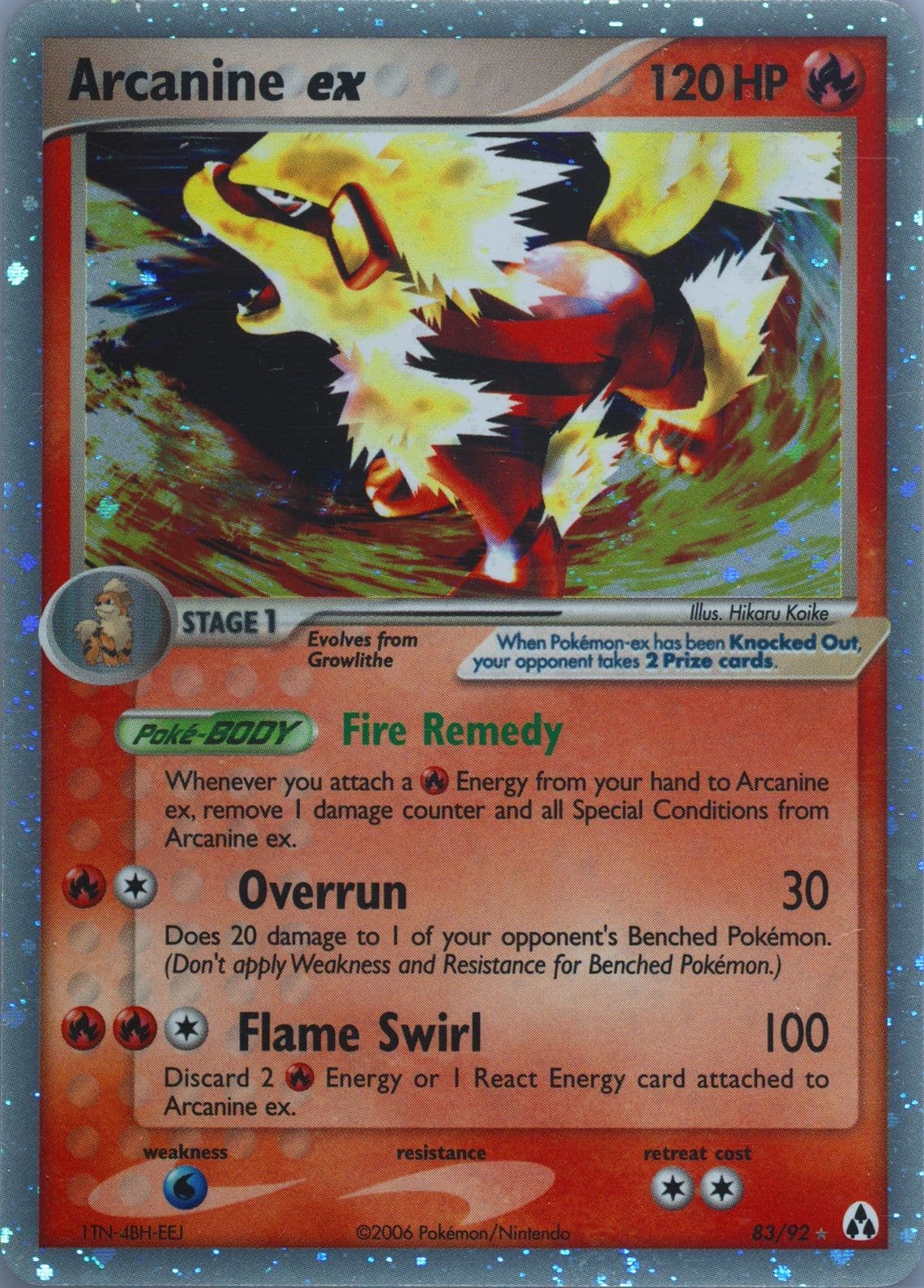 Arcanine EX-Holo (83) 2006 Pokemon EX Legend Maker