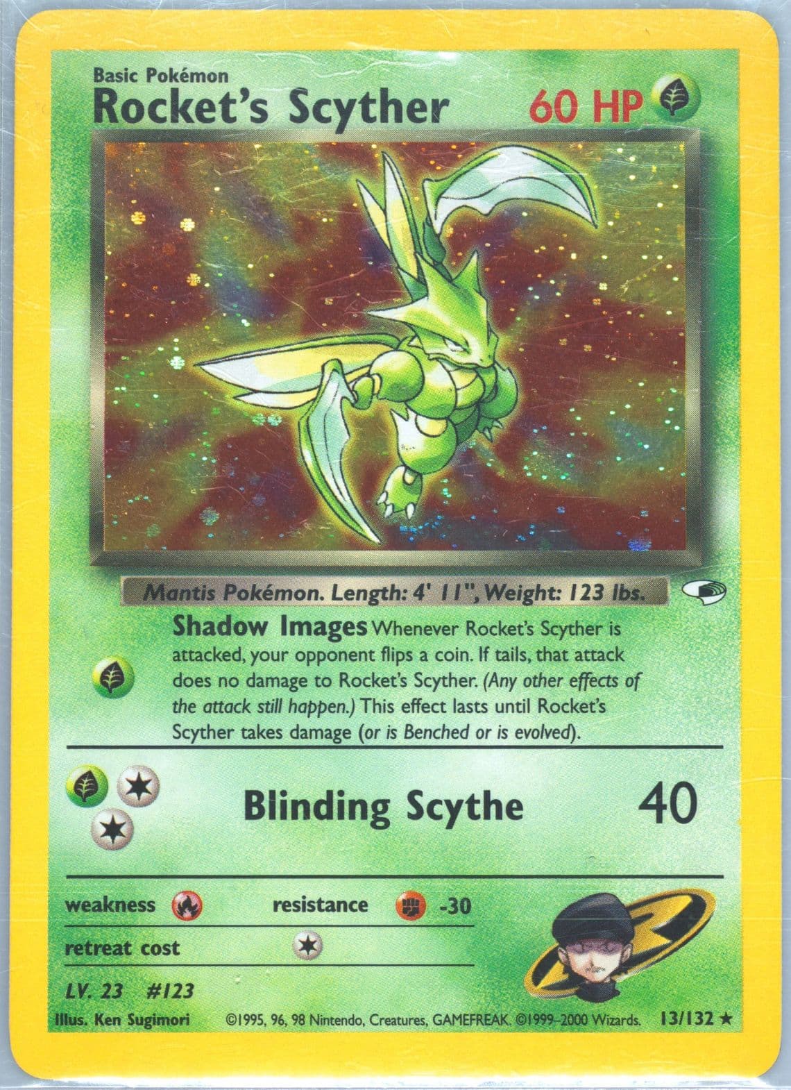 Rocket's Scyther Holo (13) 2000 Pokemon Gym Heroes