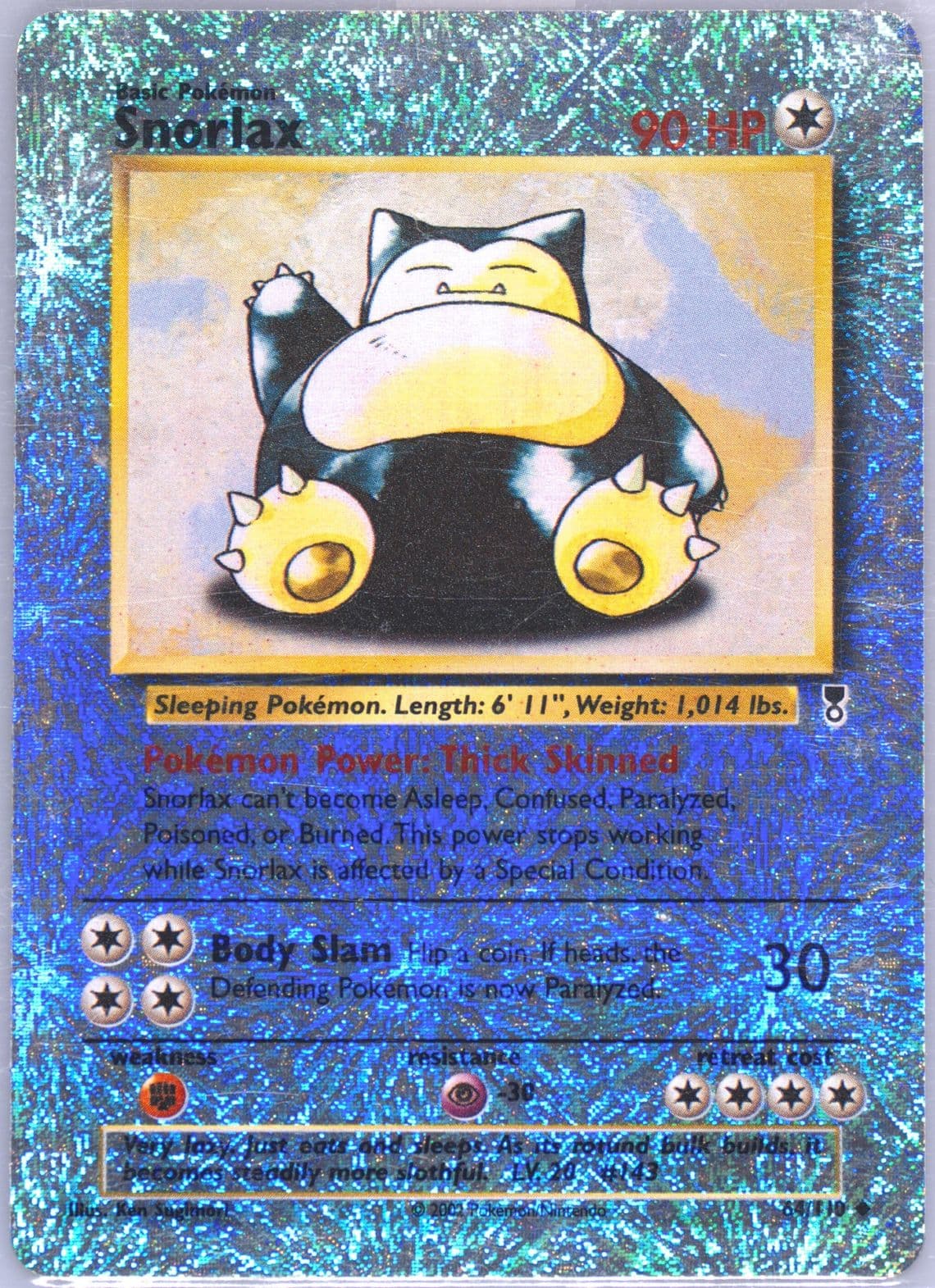 Snorlax-Reverse Foil (64) 2002 Pokemon Legendary Collection