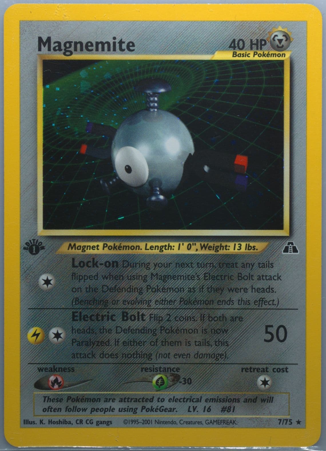Magnemite-Holo 1st Edition (7) 2001 Pokemon Neo Discovery